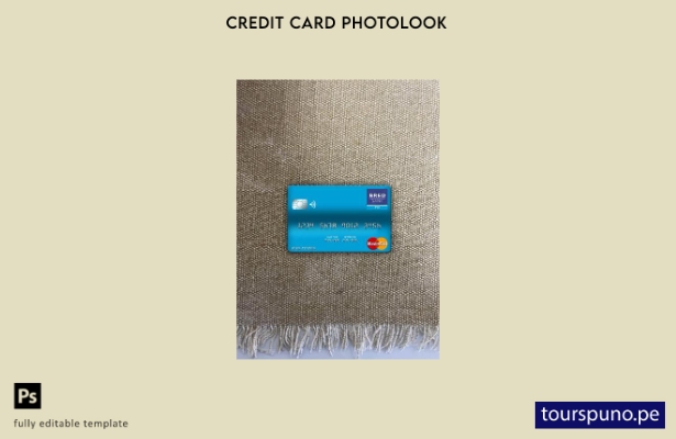 listo para imprimir plantilla frontal de aspecto fotográfico de mastercard de Fi